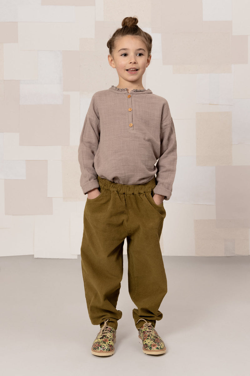 Pantalon Carrot Corderoy Vert Nutria