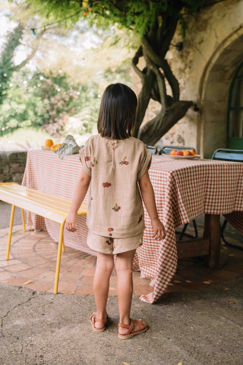 Pantalón Corto De Turrón De Tomate Georgette