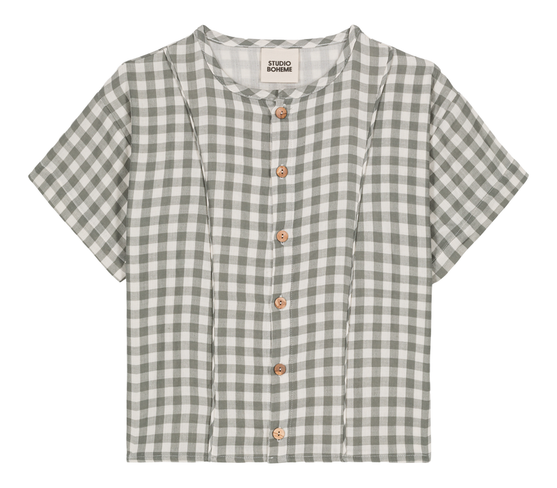 Blusa Thelme Vichy Verde De Gris