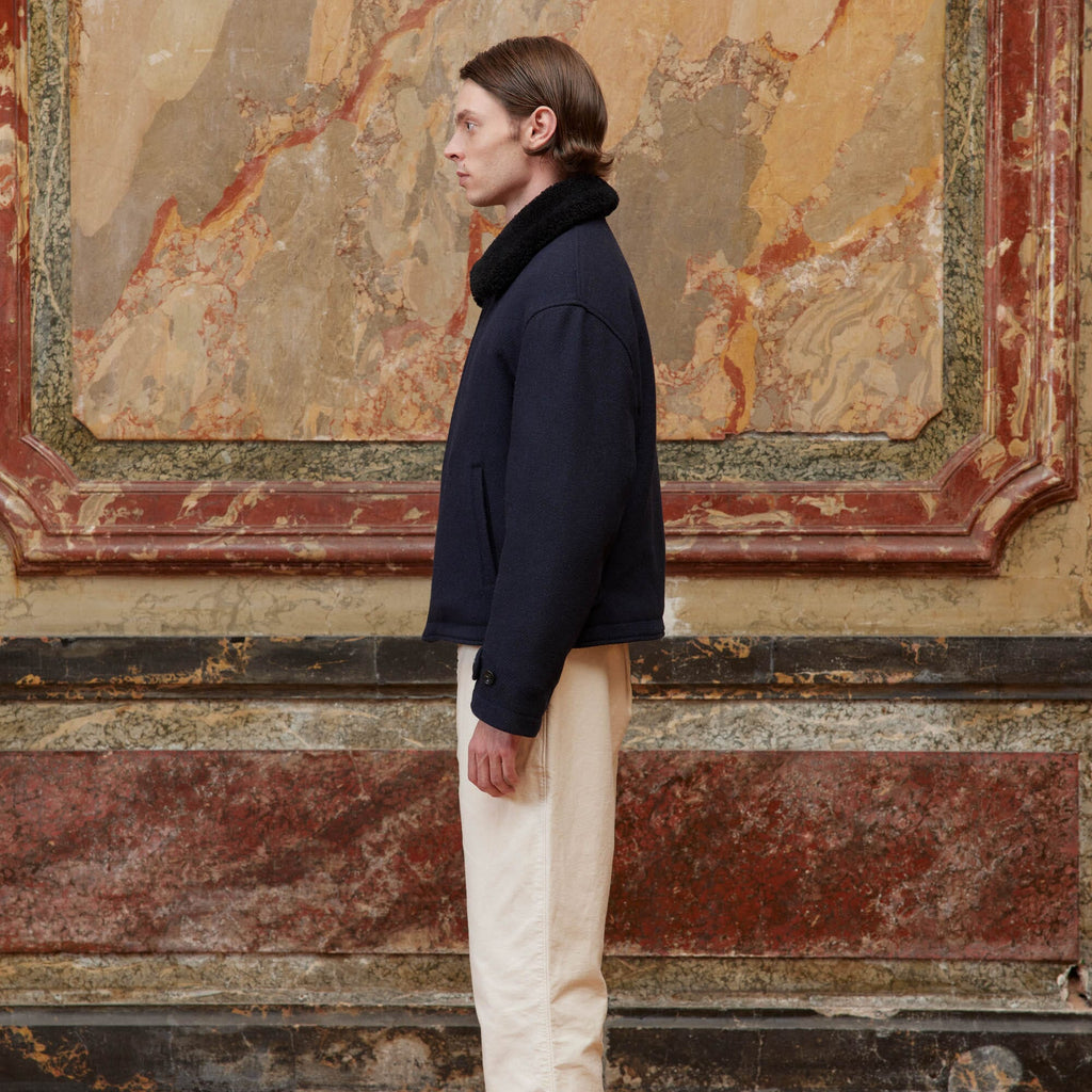 Blouson Aviateur En Laine Marine