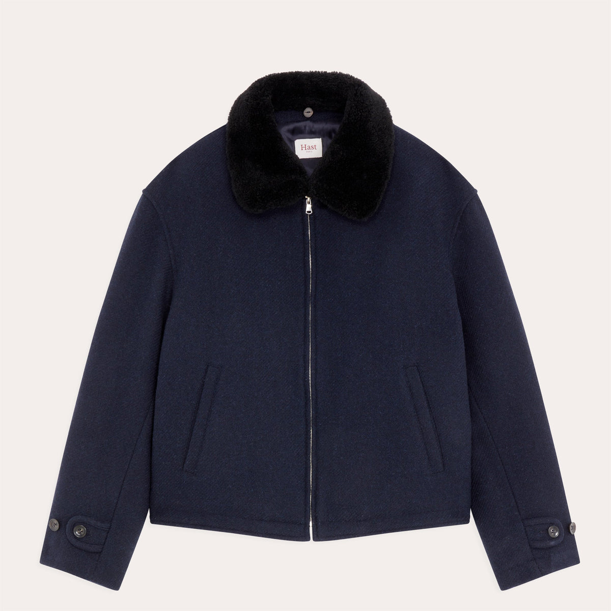 Blouson Aviateur En Laine Marine