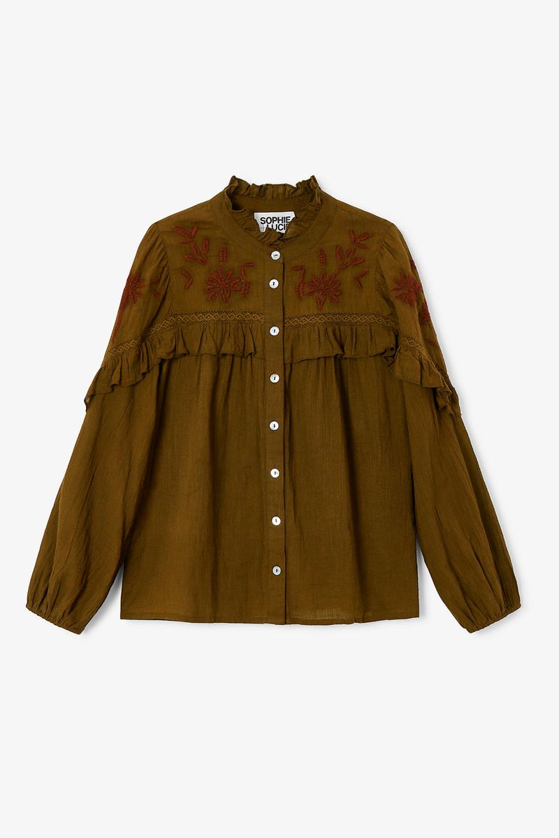 Blouse Trujillo Broderie Kaki