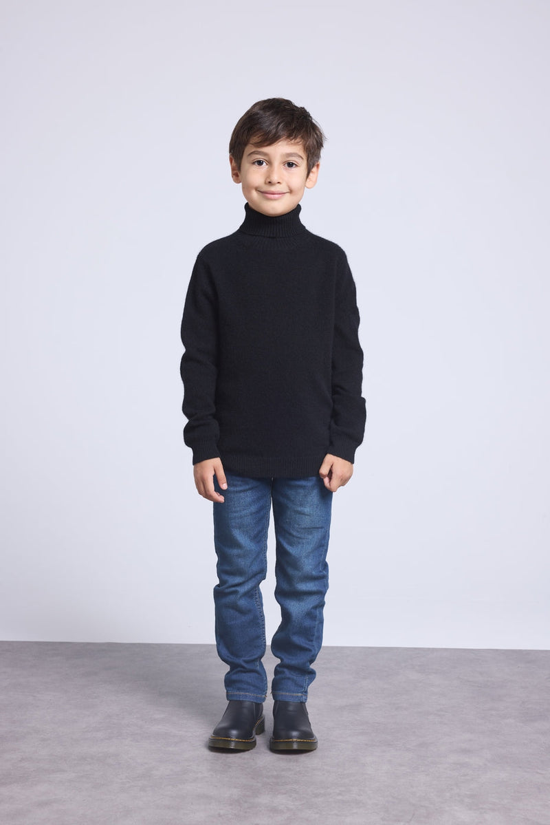 Pull Col Roule Blush - Noir - Enfant
