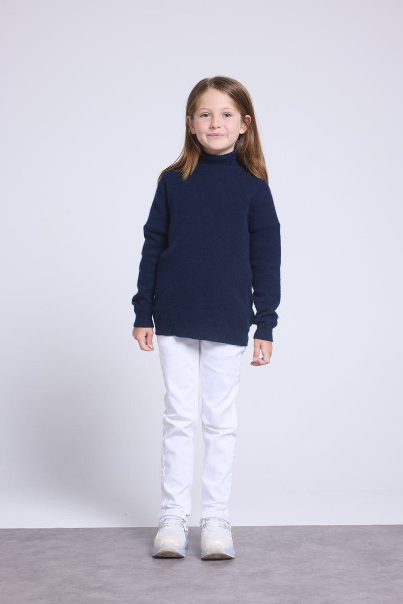 Pull Col Roule Blush - Bleu Marine - Enfant