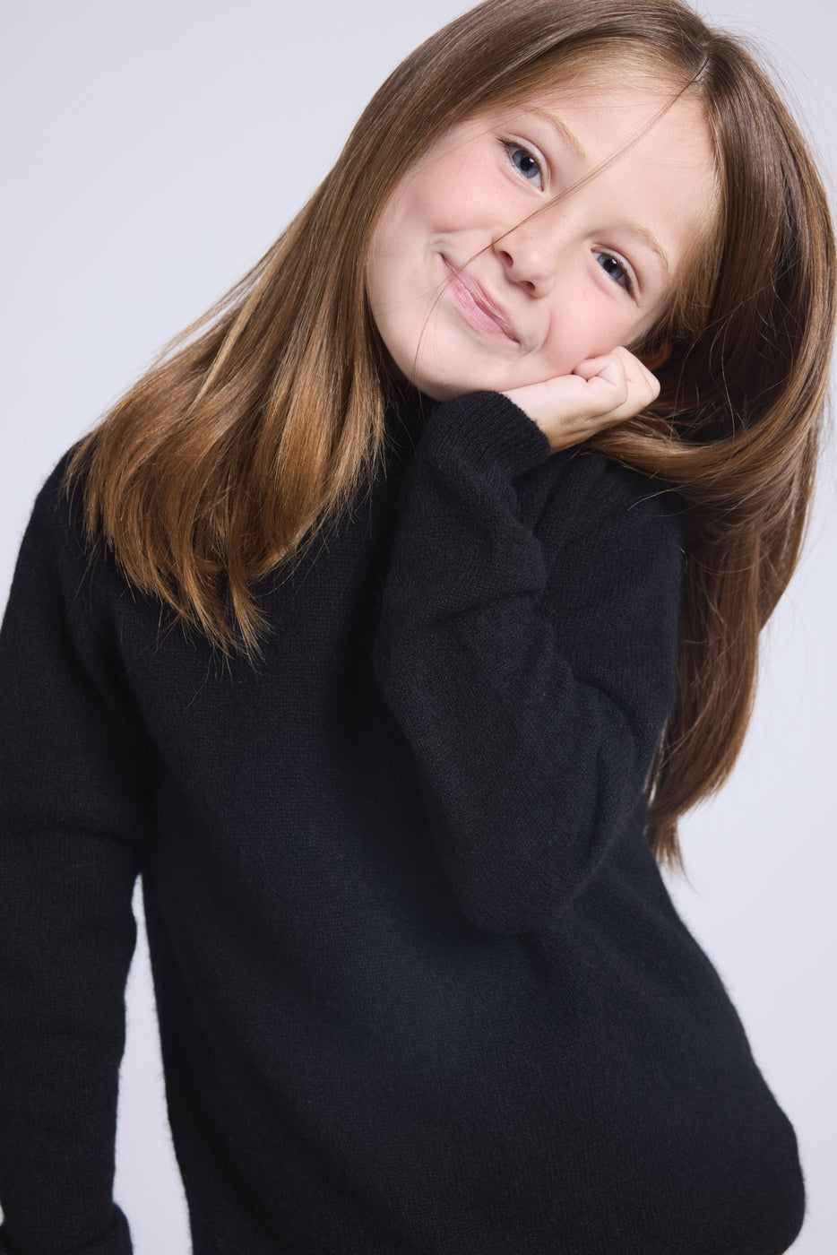 Pull Col Roule Blush - Noir - Enfant