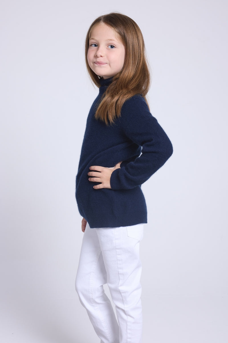 Pull Col Roule Blush - Bleu Marine - Enfant