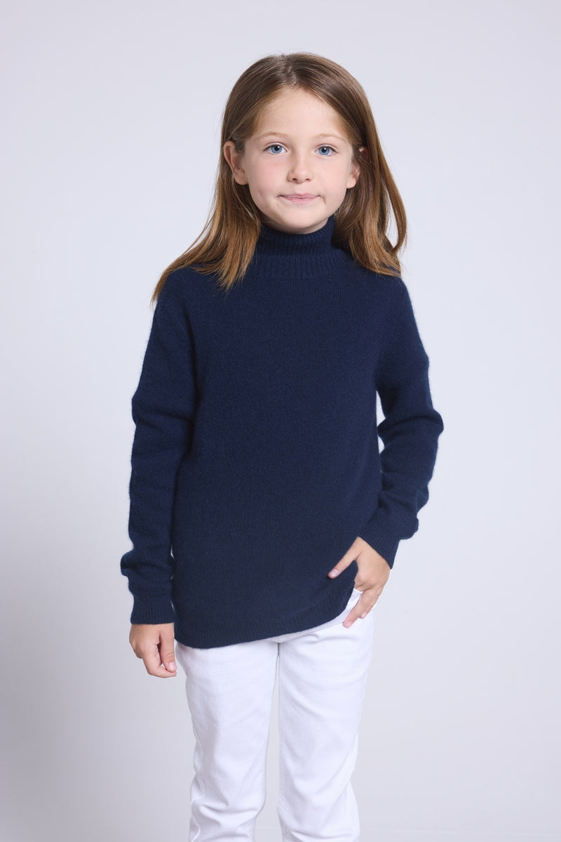 Pull Col Roule Blush - Bleu Marine - Enfant