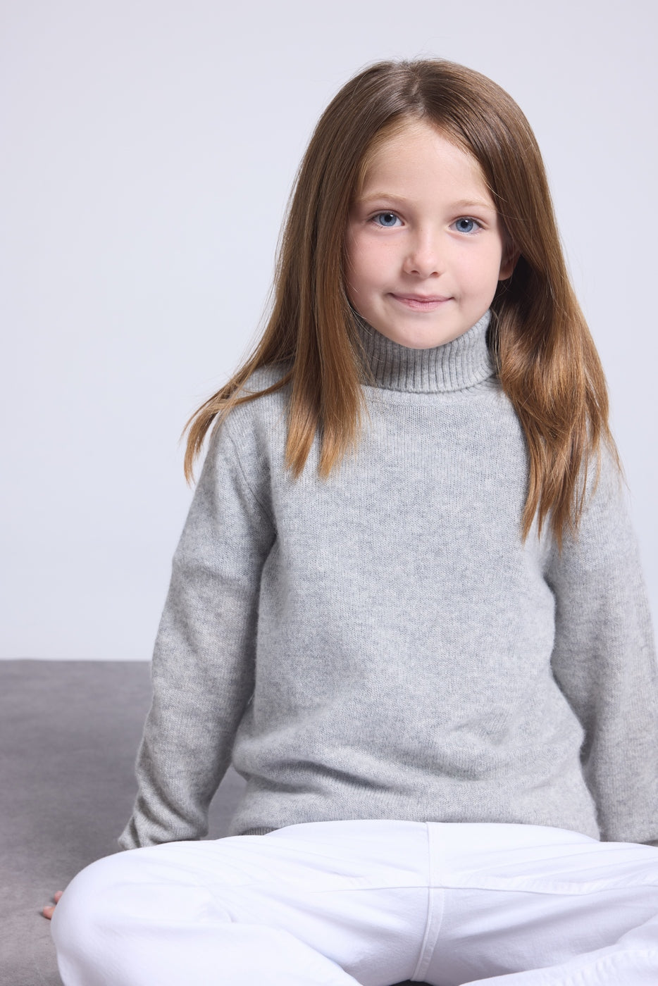 Pull Col Roule Blush - Gris Clair - Enfant