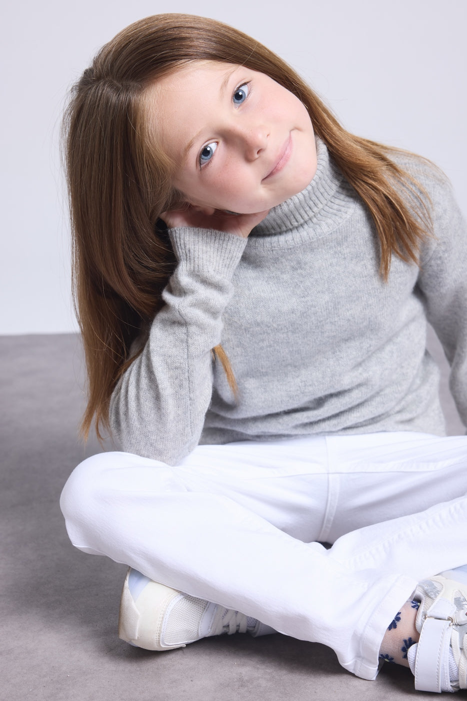 Pull Col Roule Blush - Gris Clair - Enfant