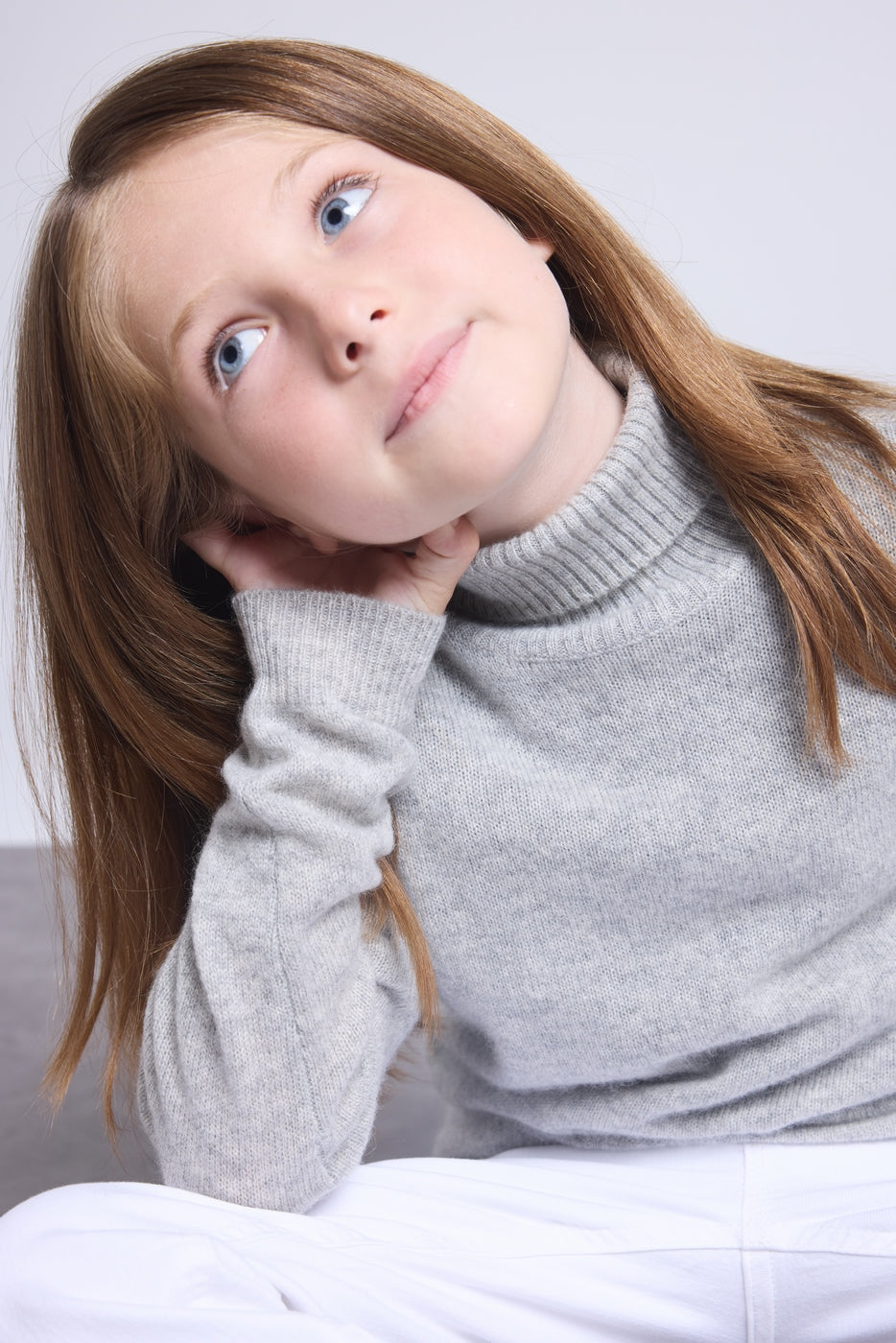 Pull Col Roule Blush - Gris Clair - Enfant