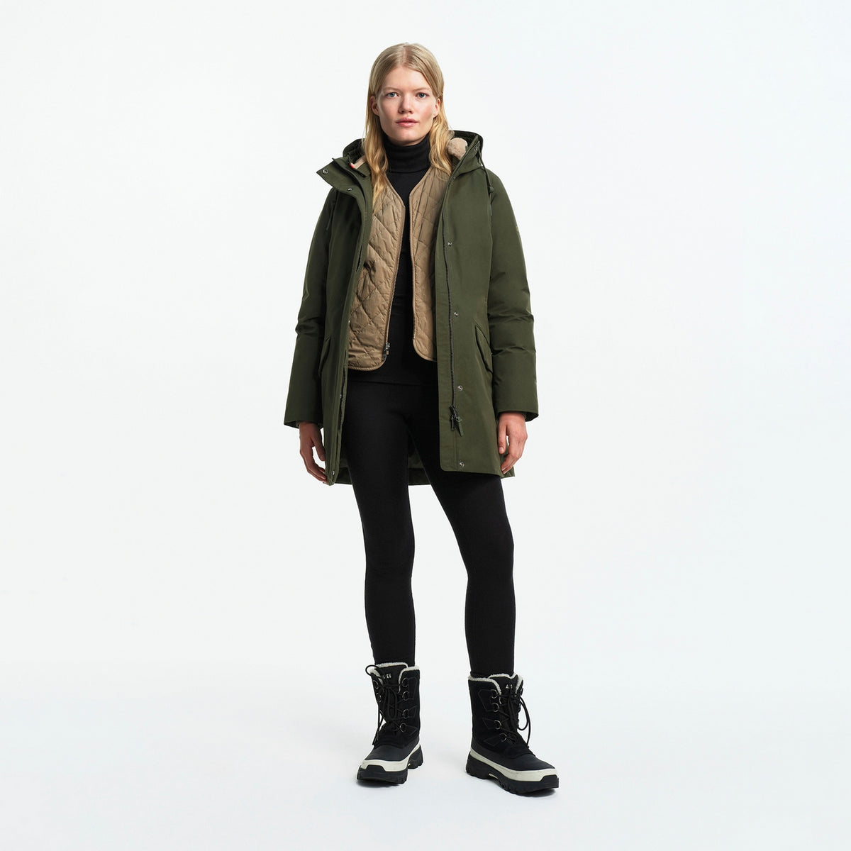 Parka imbottito da esterno - Avocado - Donna
