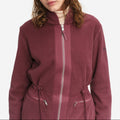 Giacca in pile con zip integrale - Bordeaux - Donna