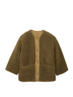 Pile con zip integrale verde terra - Donna