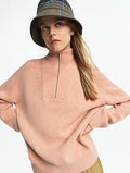 Pullover in maglia rosa confetto - Donna