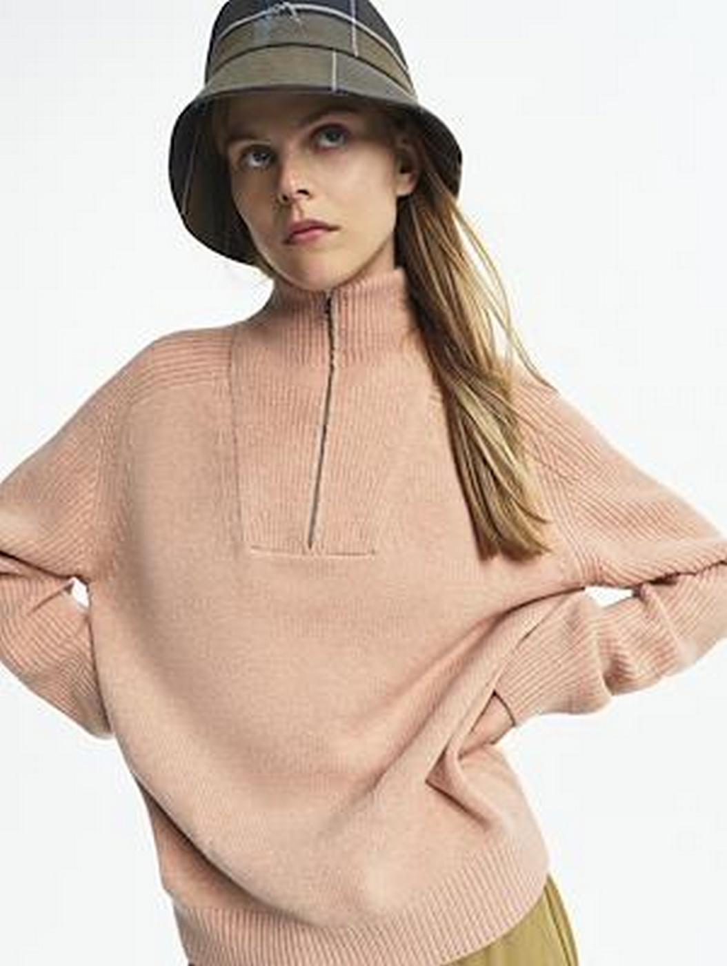 Pullover in maglia rosa confetto - Donna