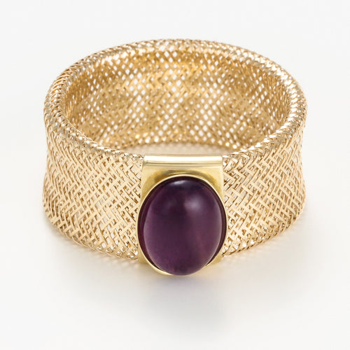 Bague " Amethyste Flamboyant" Or Jaune 375/1000