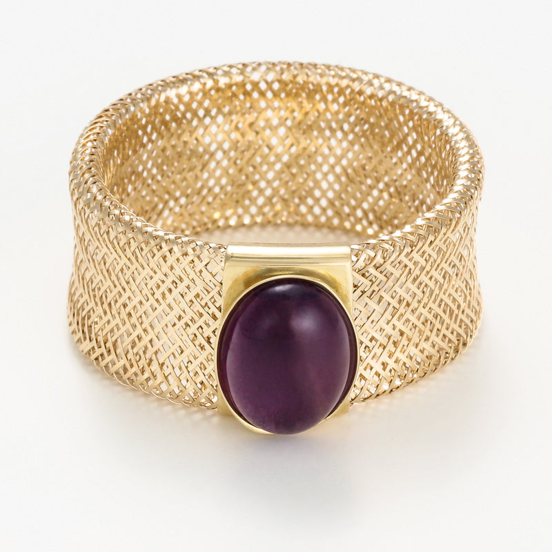 Bague " Amethyste Flamboyant" Or Jaune 375/1000