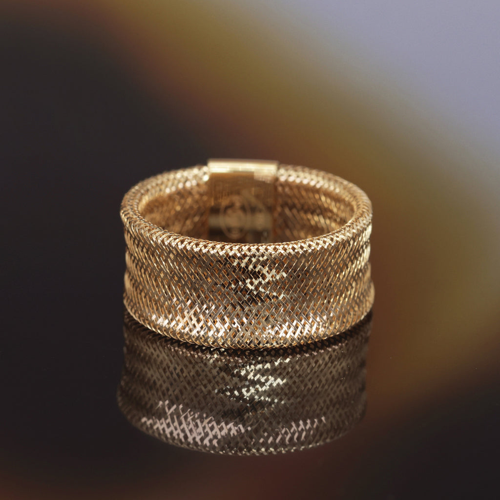 Bague " Vico Scintillant 9Mm" Or Jaune 375/1000