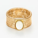 Bague " Nacre Flamboyant" Or Jaune 375/1000