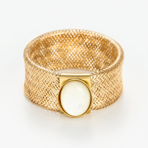 Bague " Nacre Flamboyant" Or Jaune 375/1000