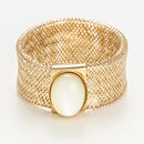 Bague " Nacre Flamboyant" Or Jaune 375/1000