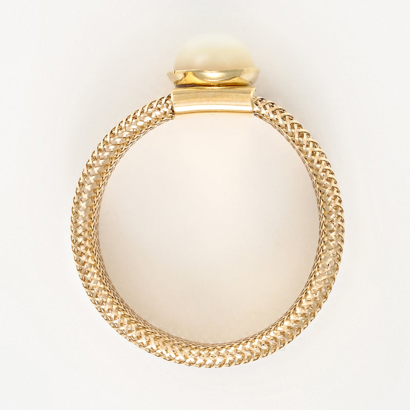 Bague " Nacre Flamboyant" Or Jaune 375/1000