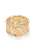 Bague " Quartz Rose Flamboyant " Or Jaune 375/1000