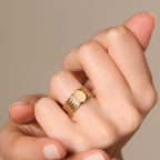 Bague " Quartz Rose Flamboyant " Or Jaune 375/1000