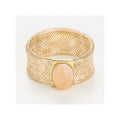 Anello "Quarzo rosa sfavillante" oro giallo 375/1000 - Oro giallo 375/1000
