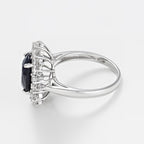 Bague "Soleil Bleu" - Or Blanc