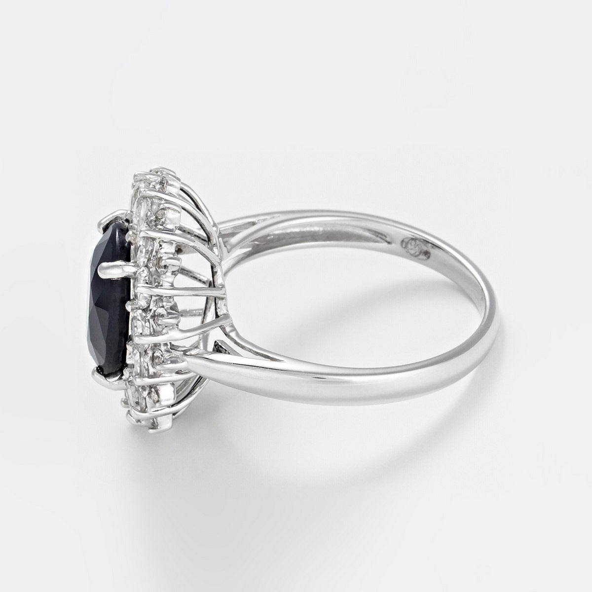 Bague "Soleil Bleu" - Or Blanc