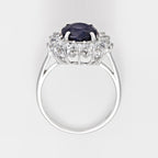 Bague "Soleil Bleu" - Or Blanc