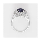 Bague "Soleil Bleu" - Or Blanc 375/1000