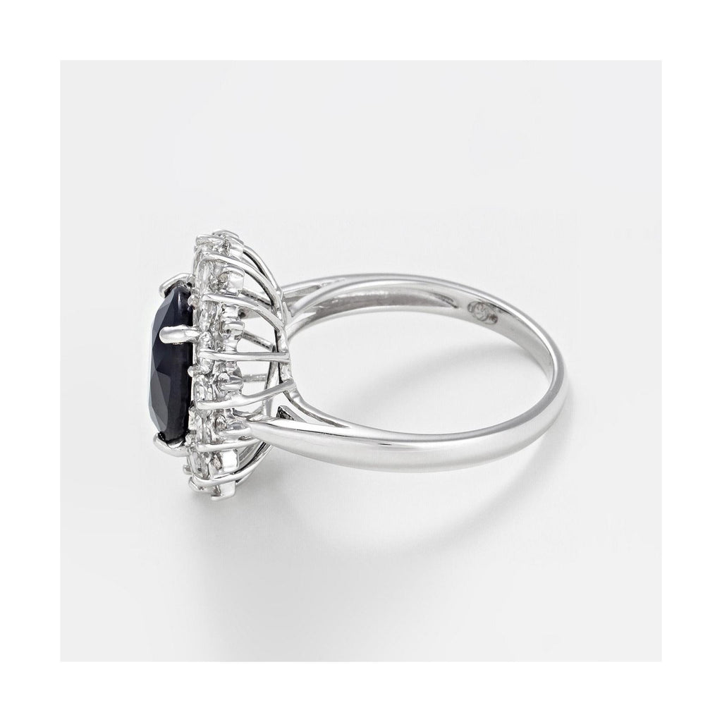 Bague "Soleil Bleu" - Or Blanc 375/1000