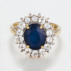 Bague "Soleil Bleu" - Or Jaune