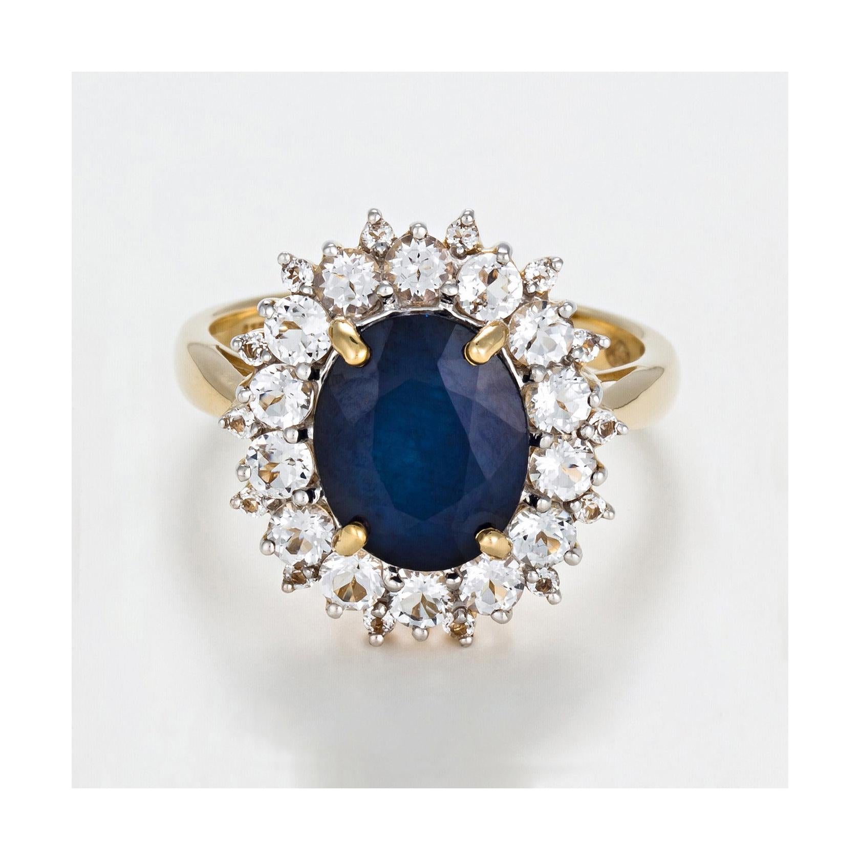 Bague "Soleil Bleu" - Or Jaune 375/1000