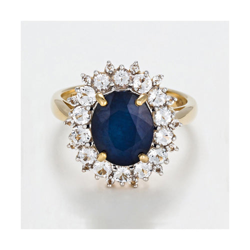 Bague "Soleil Bleu" - Or Jaune 375/1000