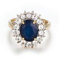 Bague "Soleil Bleu" - Or Jaune 375/1000