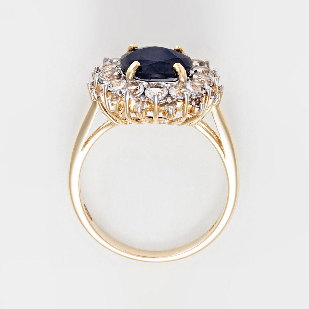 Bague "Soleil Bleu" - Or Jaune