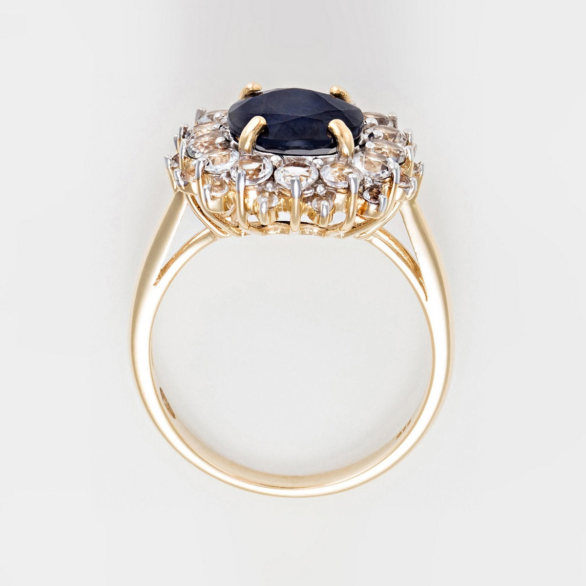 Bague "Soleil Bleu" - Or Jaune