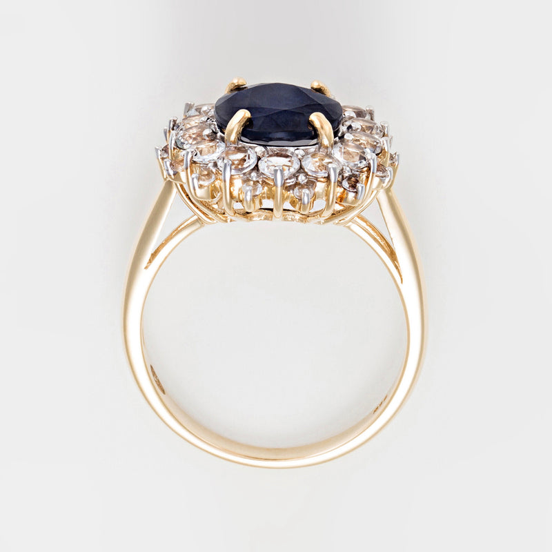 Bague "Soleil Bleu" - Or Jaune 375/1000