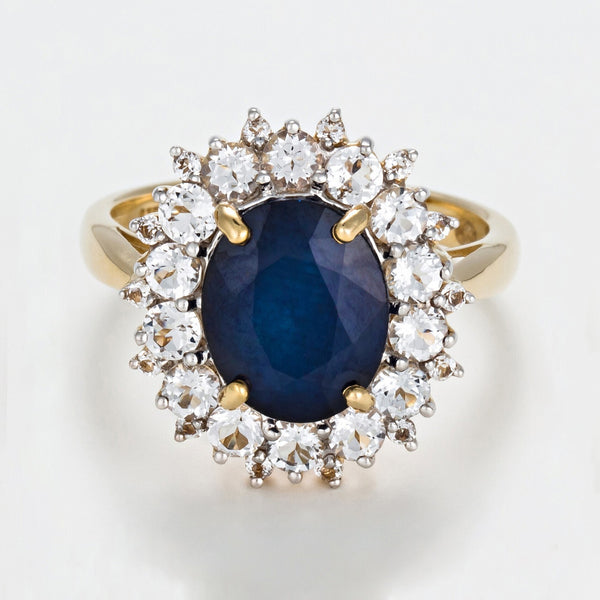 Bague "Soleil Bleu" - Or Jaune 375/1000