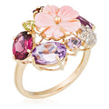 Bague "Jardin Anglais" A0,35/1 Ram1,2/2 G0,3/6 P0,13/1 Rh0,95/1 Wt0,24/6 Nacre - Or Jaune 375/1000