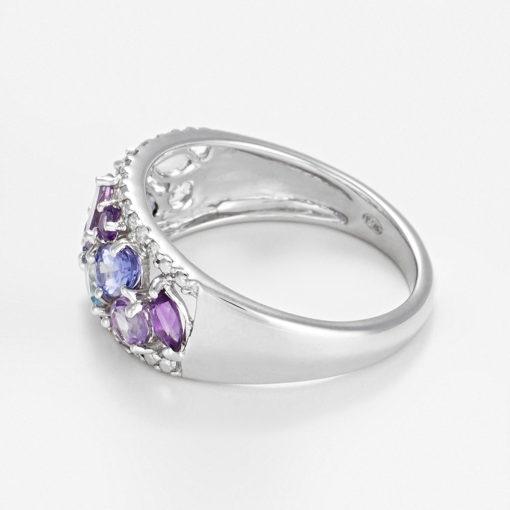 Bague "Blueymix" D 0,13/22 Amethyste 0,66/6 Tanzanite 0,36/2 Topaze 0,24/3