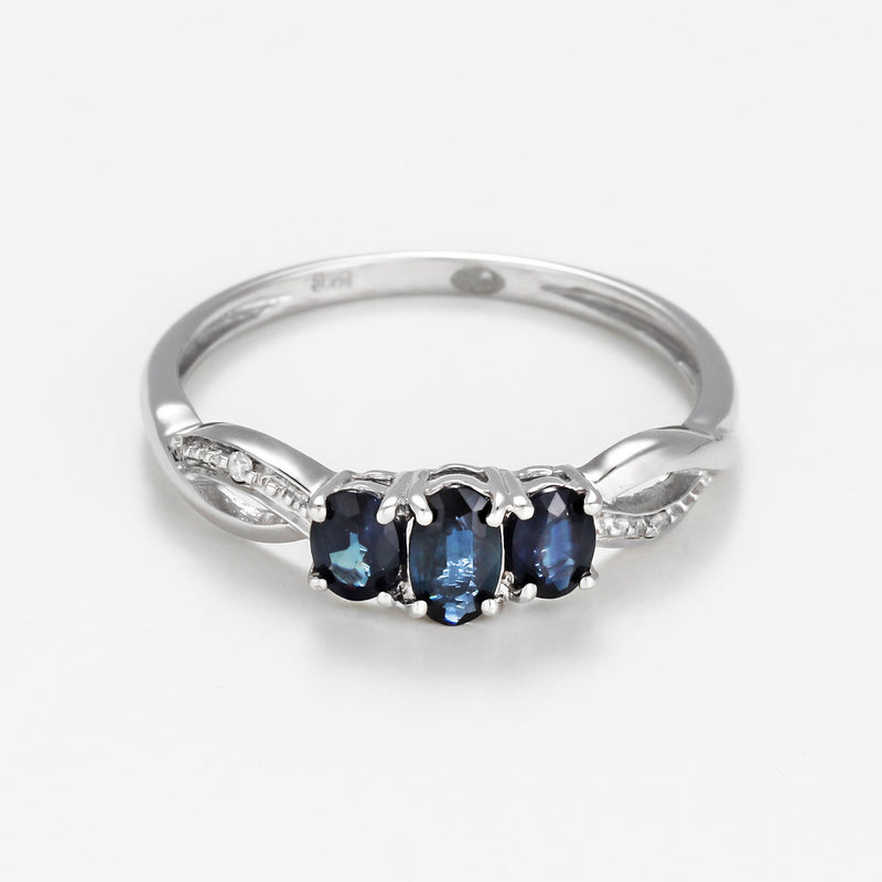 Bague Trio Azul D0,01/2 S0,80/3 - Or Blanc 375/1000