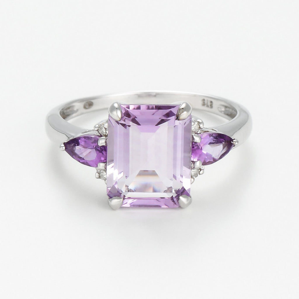 Bague "Nell" D0,028/4 Am0,36/2 Pam 3,00/1 - Or Blanc 375/1000