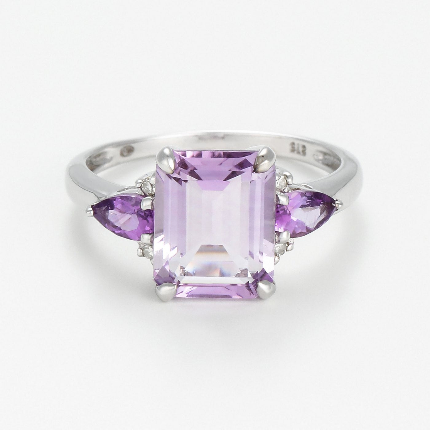 Bague "Nell" D0,028/4 Am0,36/2 Pam 3,00/1 - Or Blanc 375/1000