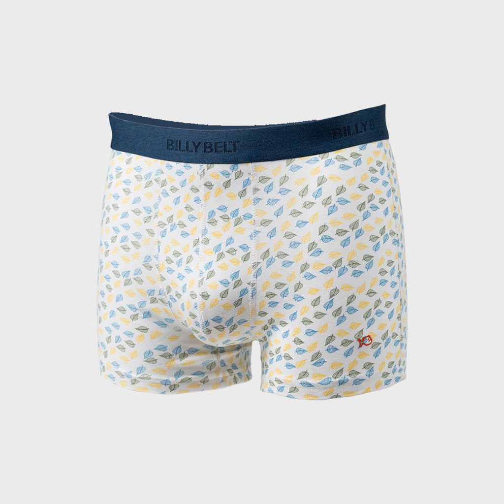 Organic Cotton Boxer Shorts - White Leaf