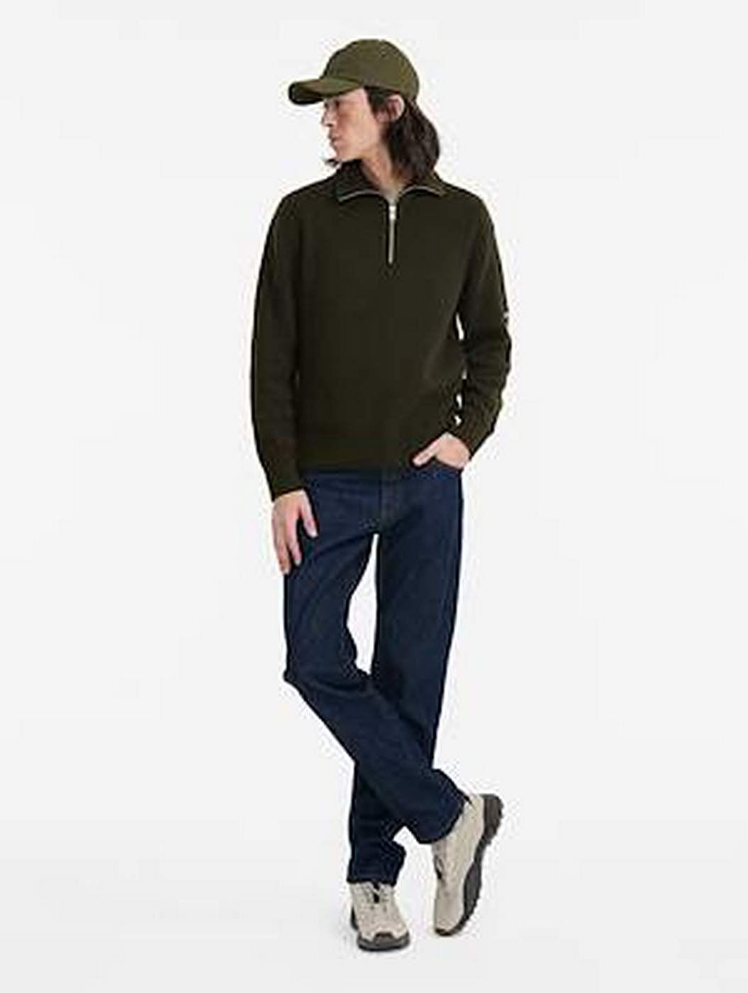 Jersey de punto con media cremallera Algue para hombre