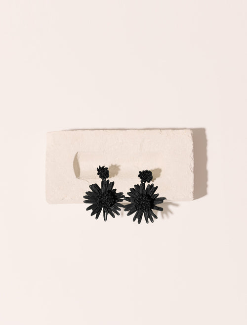 Boucles D'Oreilles Flora Noir